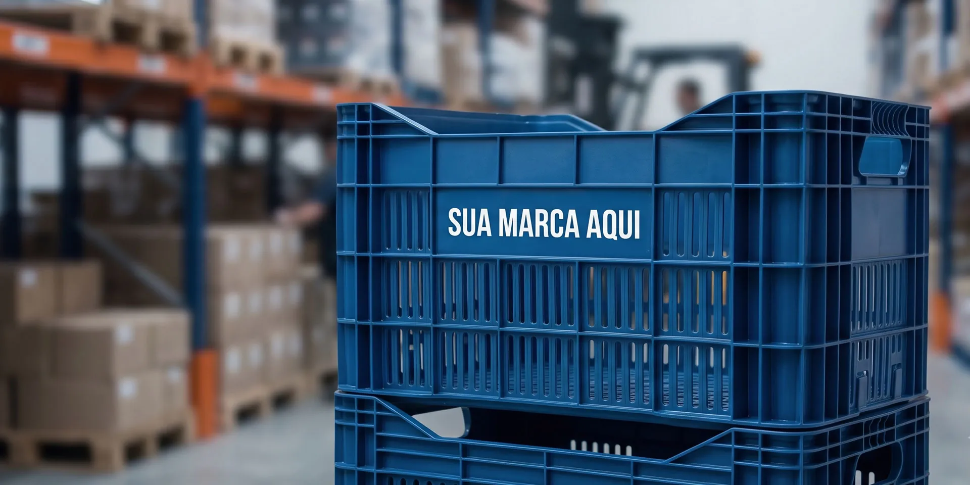 Caixa plástica com área de gravação personalizada